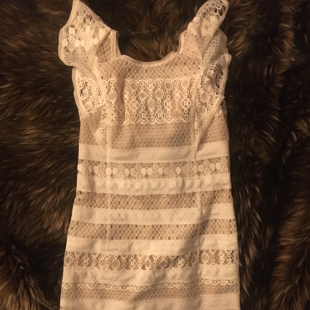 BCBG white lace dress